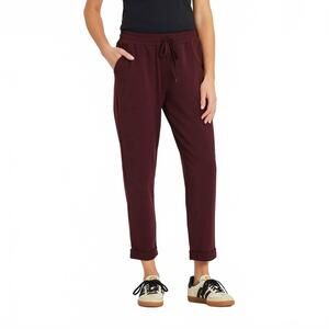 NEW LIFE IS GOOD crusher flex pant in deep burgundy